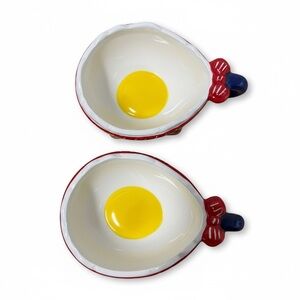 Department 56 Egg Cups Ceramic Set 3.5in x 2in Kitchen Tableware